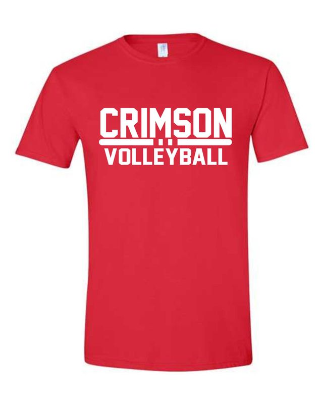 CRIMSON VOLLEYBALL-64000 RED SOFT STYLE-T (FRONT &amp; BACK PRINT)