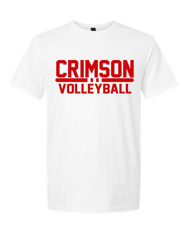 CRIMSON VOLLEYBALL-64000 WHITE SOFT STYLE-T (FRONT &amp; BACK PRINT)