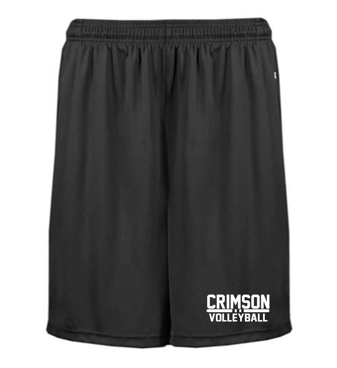 CRIMSON VOLLEYBALL-4127 BLACK POCKETED 7&quot; SHORTS