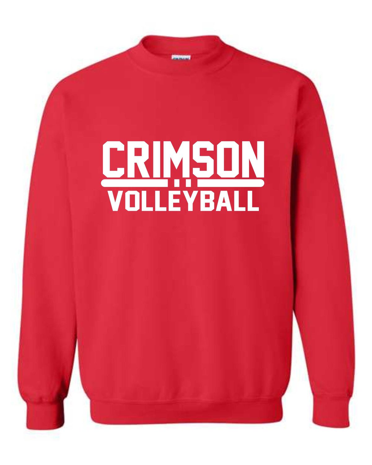 CRIMSON VOLLEYBALL-18000 RED CREW NECK SWEATSHIRT (FRONT &amp; BACK PRINT)