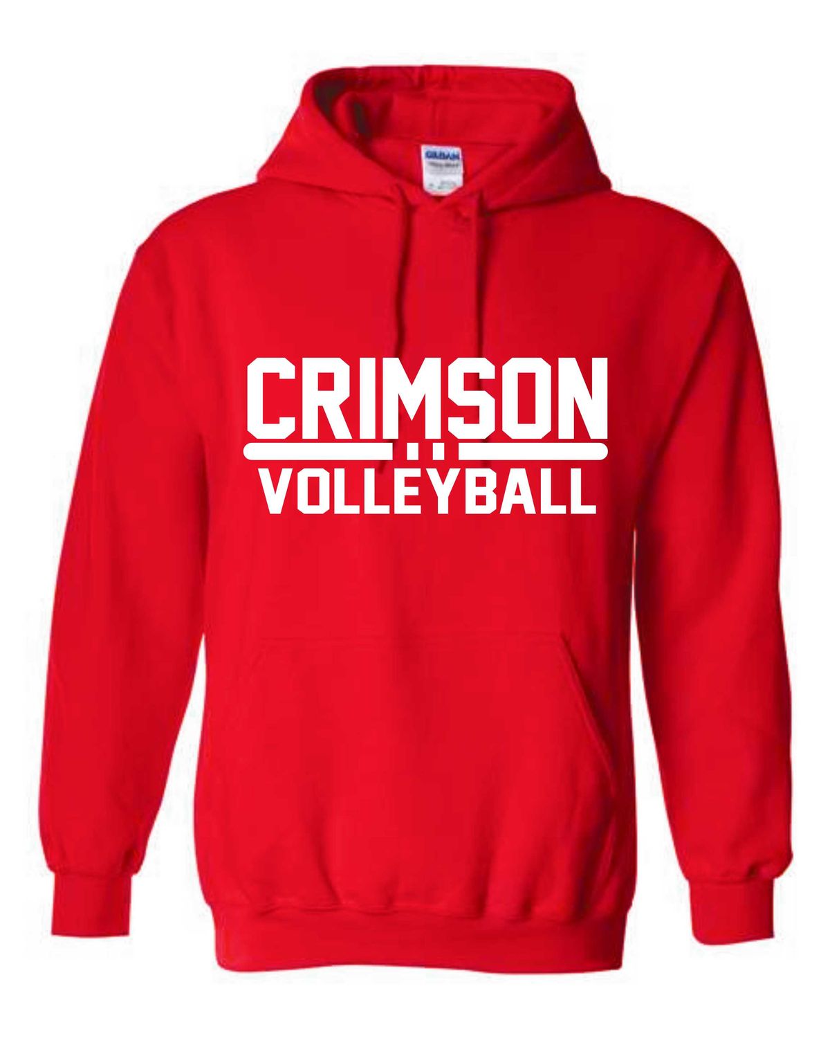 CRIMSON VOLLEYBALL-18500 RED PULLOVER HOODIE (FRONT &amp; BACK PRINT)