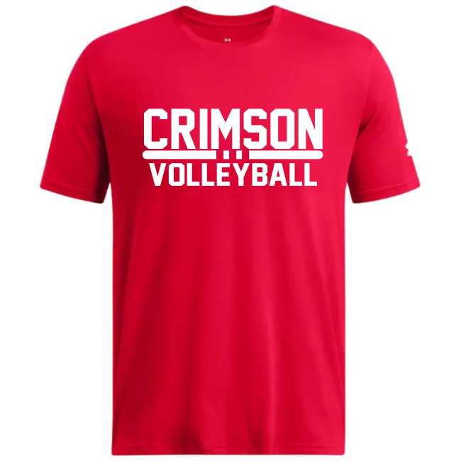 CRIMSON VOLLEYBALL-UA 1383264 RED 60/40 T-SHIRT (FRONT &amp; BACK PRINT)
