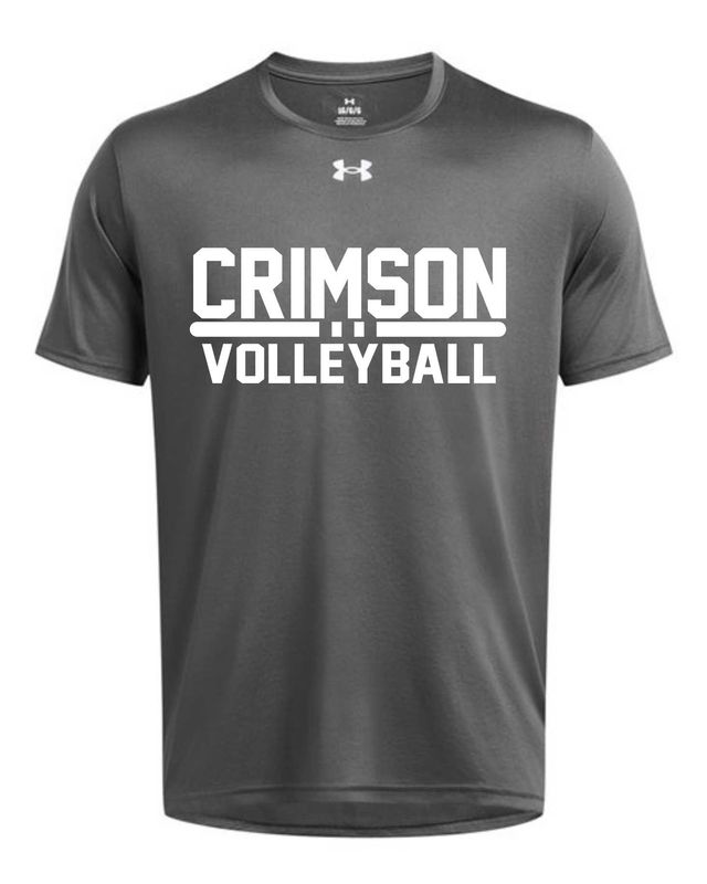 CRIMSON VOLLEYBALL-UA 1376842 CHARCOAL 60/40 T-SHIRT (FRONT &amp; BACK PRINT)