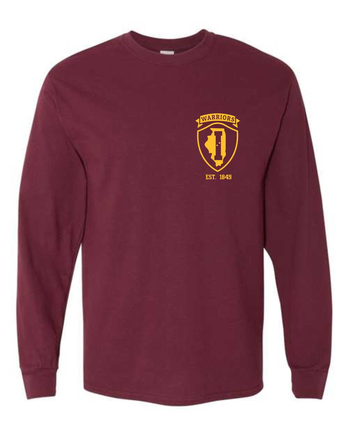 ISVI WARRIORS-18000 MAROON CREWNECK SWEATSHIRT (FRONT &amp; BACK PRINT)