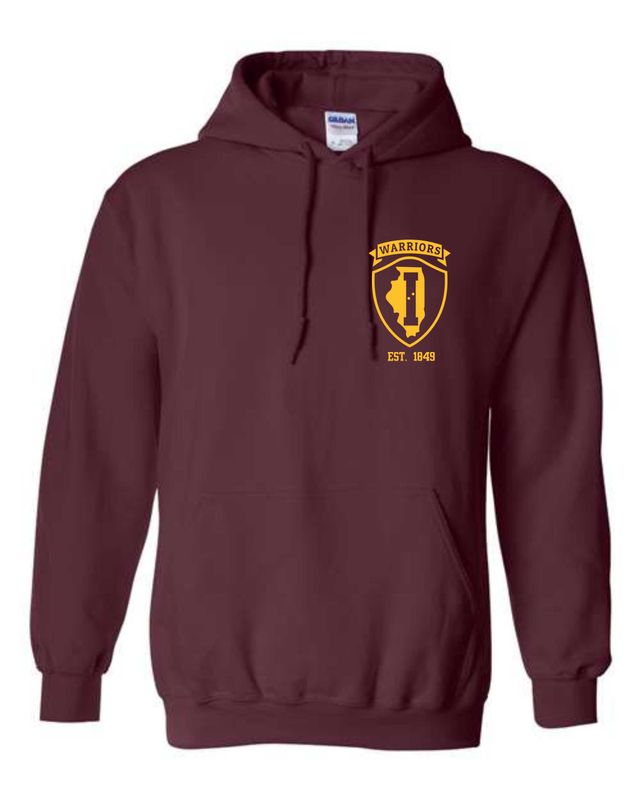 ISVI WARRIORS-18500 MAROON PULLOVER HOODIE (FRONT &amp; BACK PRINT)