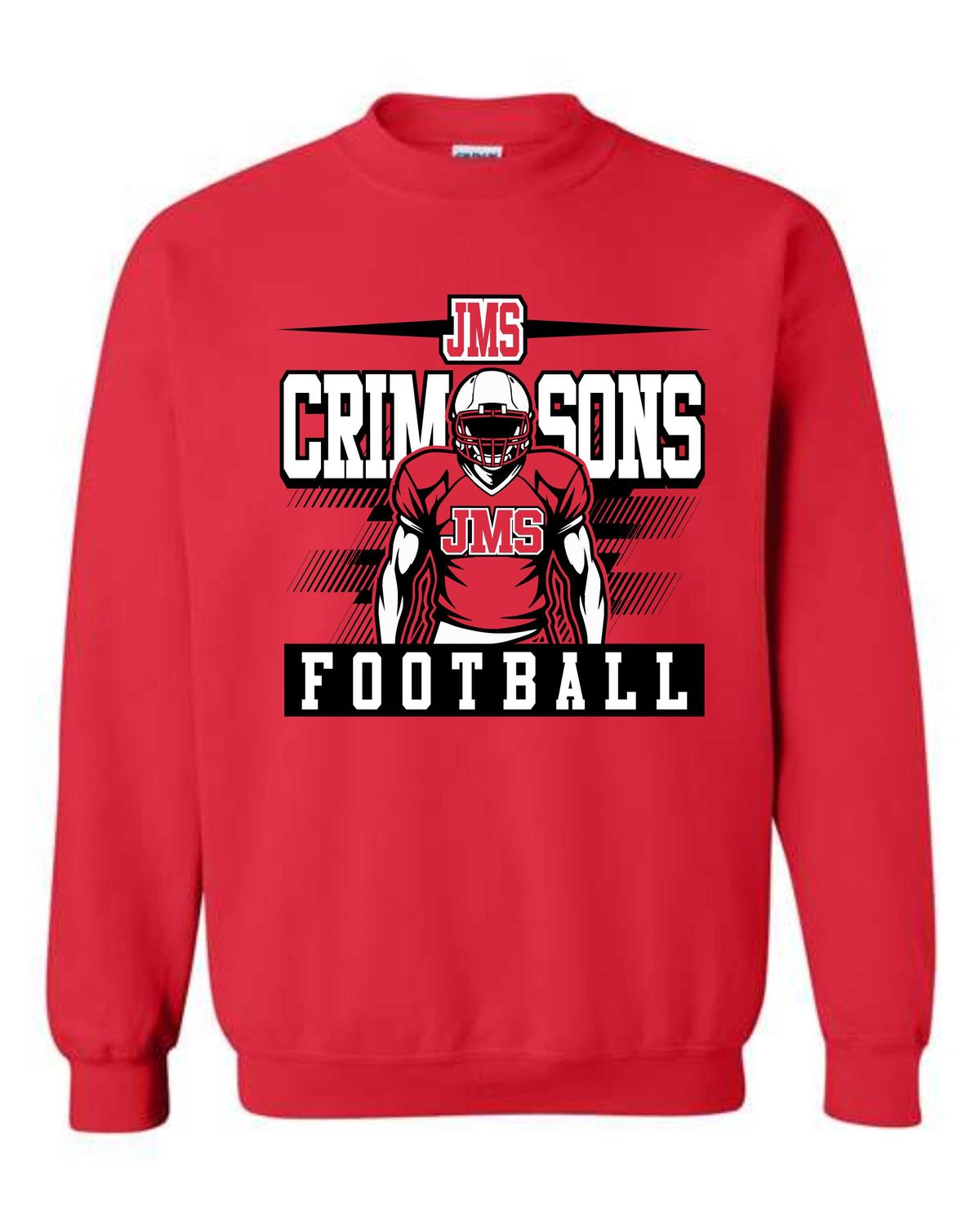 JMS FOOTBALL-RED-18000 CREWNECK SWEATSHIRT (FRONT PRINT)