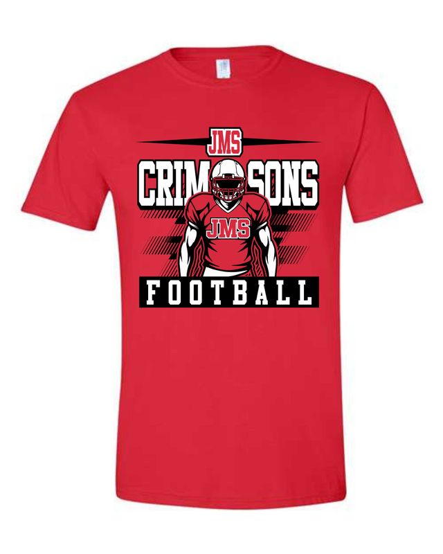 JMS FOOTBALL-RED-64000 SOFT STYLE-T (FRONT PRINT)