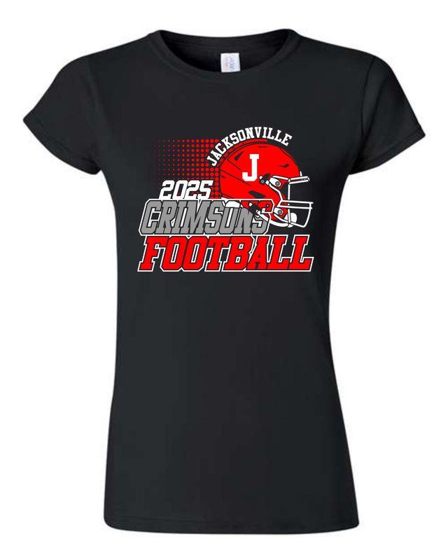JMS FOOTBALL-BLACK ROSTER DESIGN-64000L LADIES SOFT STYLE-T (FRONT &amp; BACK PRINT)