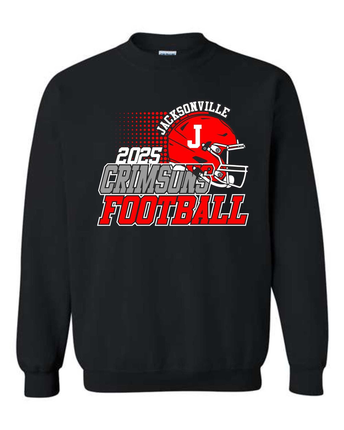 JMS FOOTBALL-BLACK ROSTER DESIGN-18000 CREWNECK SWEATSHIRT  (FRONT &amp; BACK PRINT)