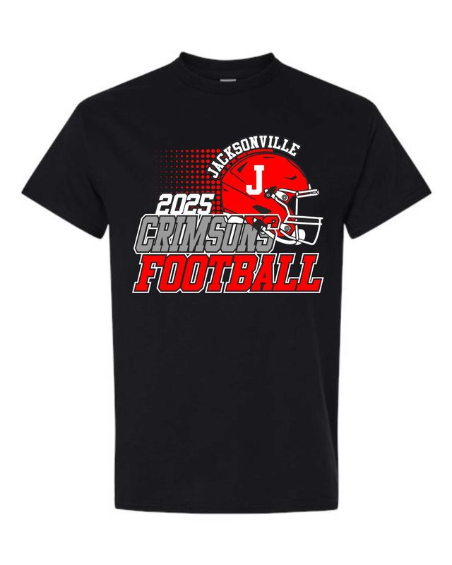 JMS FOOTBALL-BLACK ROSTER DESIGN-5000 UNI-SEX T-SHIRT  (FRONT &amp; BACK PRINT)