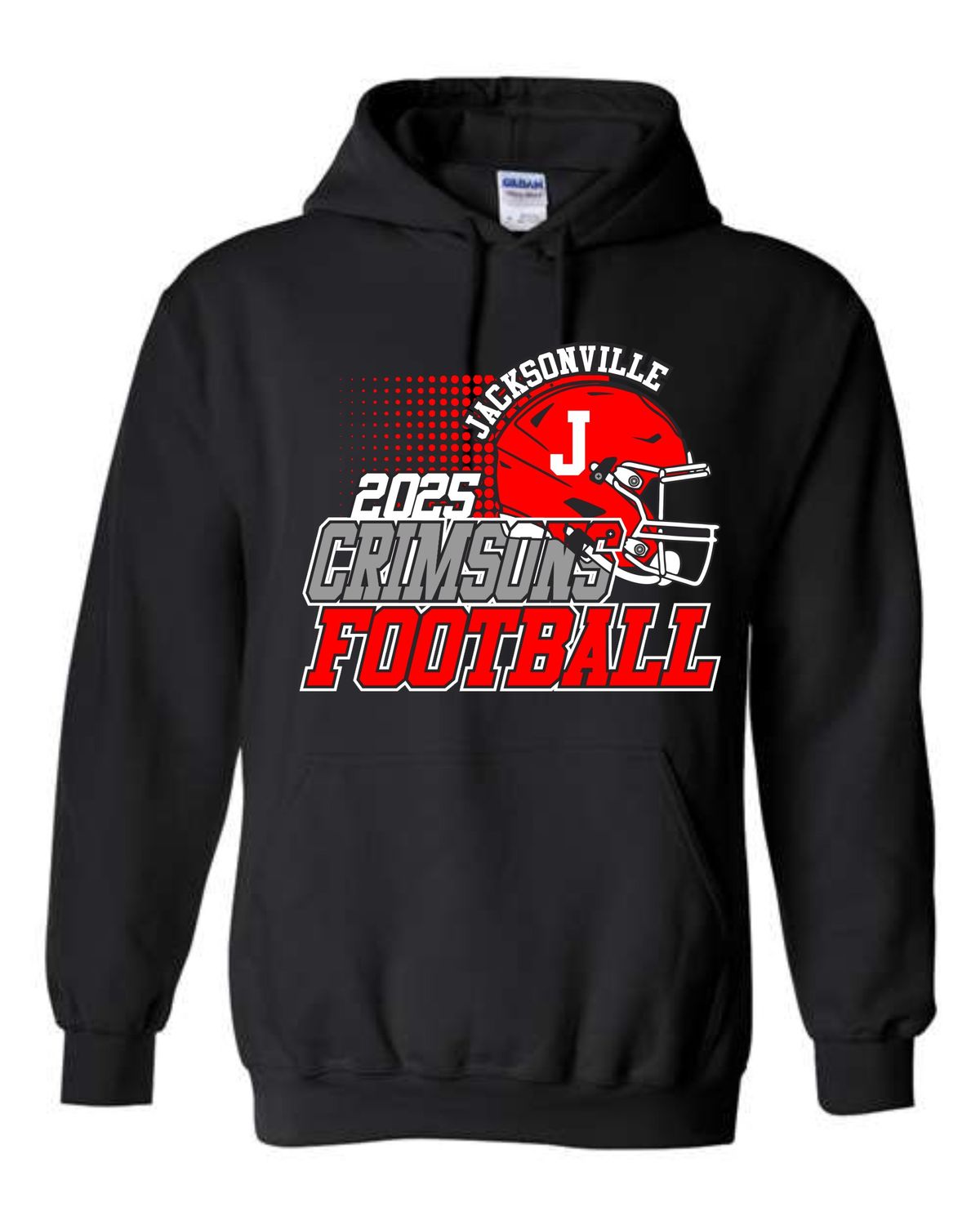 JMS FOOTBALL-BLACK ROSTER DESIGN-18500 PULLOVER HOODIE  (FRONT &amp; BACK PRINT)