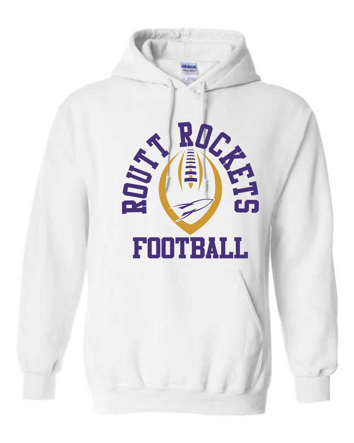 ROCKETS FOOTBALL-18500 WHITE PULLOVER HOODIE
