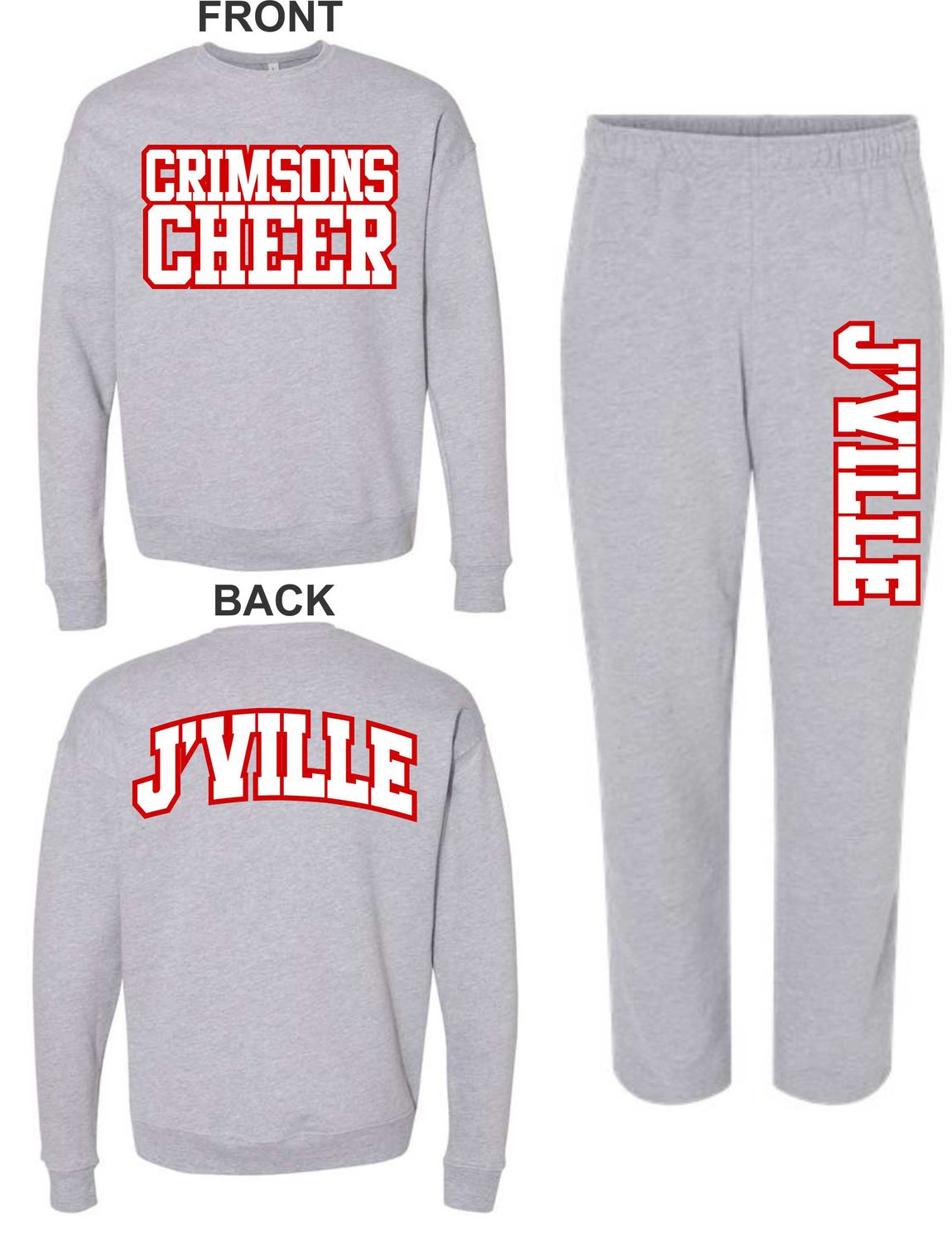 CRIMSONS CHEER 2025-SWEAT SHIRT 3945 -PANTS 3725 PACKAGE