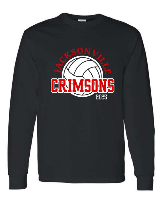 CRIMSONS VOLLEYBALL TEAM ROSTER-5400 BLACK LONG SLEEVE-T