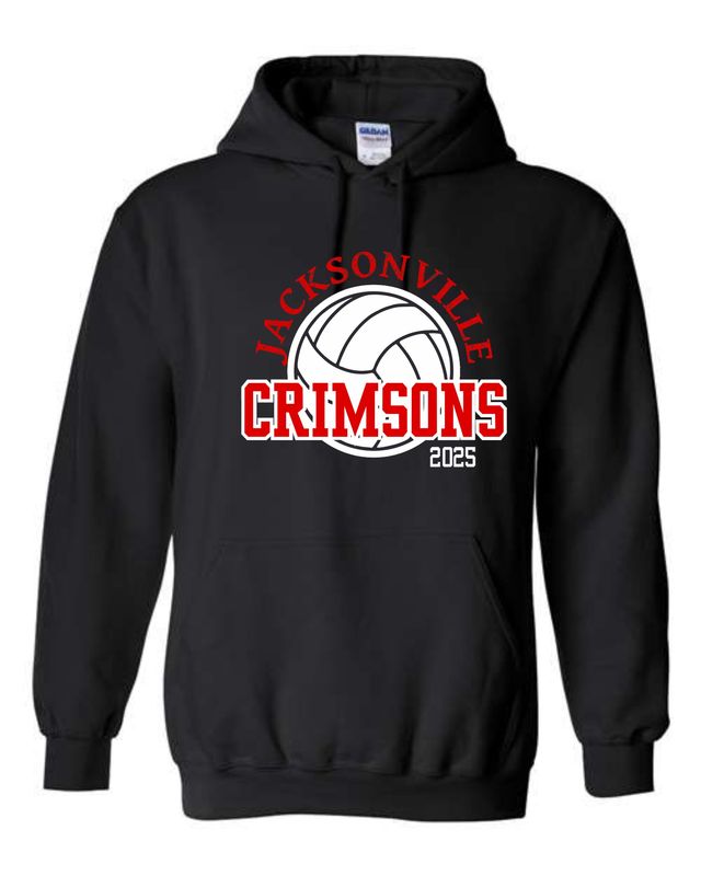 CRIMSONS VOLLEYBALL TEAM ROSTER-18500 BLACK PULLOVER HOODIE
