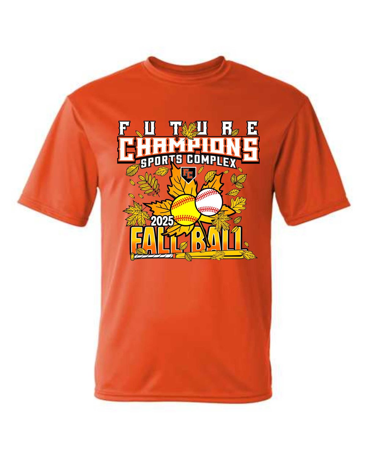 FC FALLBALL-5100 ORANGE DRI-FIT T-SHIRT (FRONT &amp; BACK PRINT)
