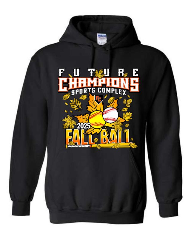 FC FALLBALL-18500 BLACK REGULAR PULLOVER HOODIE (FRONT &amp; BACK PRINT)