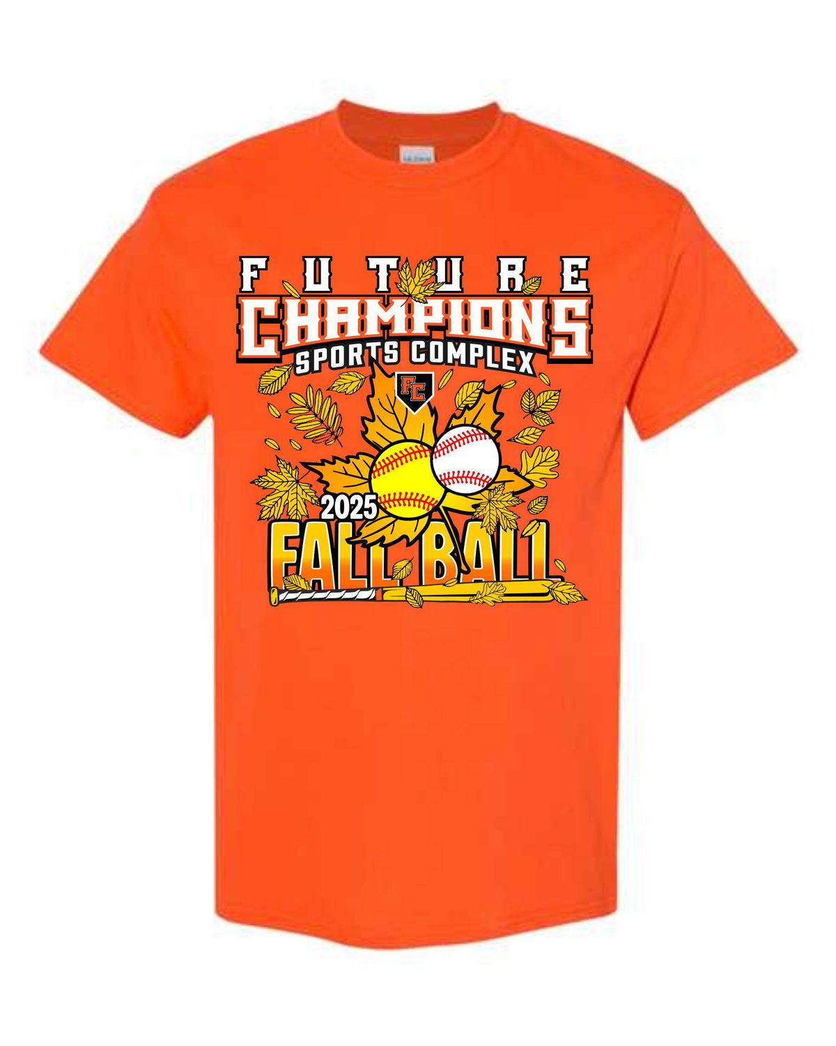 FC FALLBALL-5000 ORANGE REGULAR T-SHIRT (FRONT &amp; BACK PRINT)