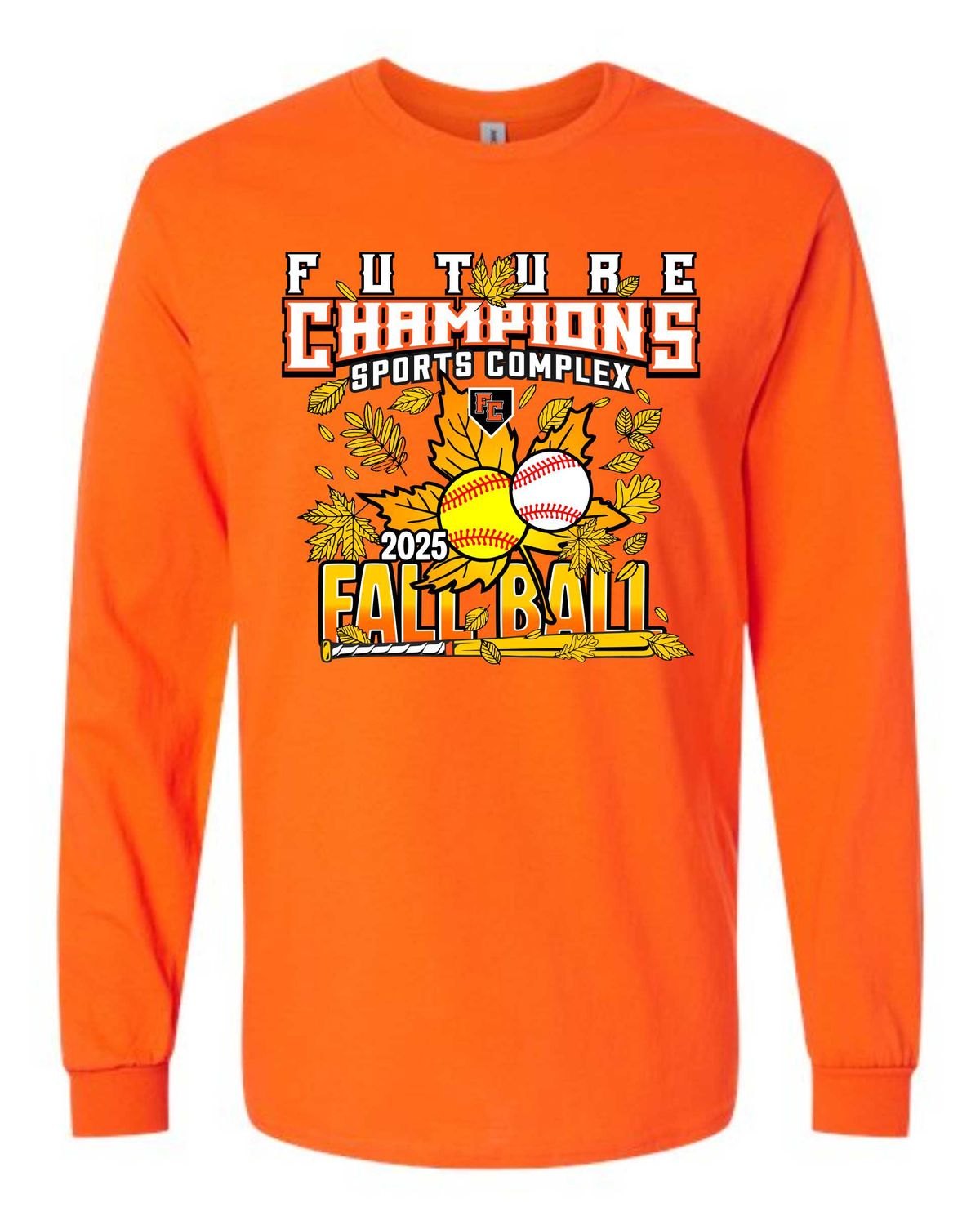 FC FALLBALL-5400 ORANGE REGULAR LONG SLEEVE-T (FRONT &amp; BACK PRINT)