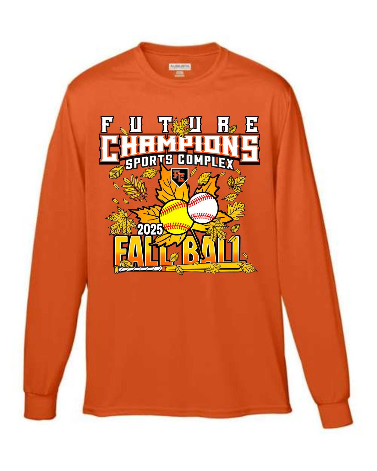 FC FALLBALL-788 ORANGE DRI-FIT LONG SLEEVE-T (FRONT &amp; BACK PRINT)