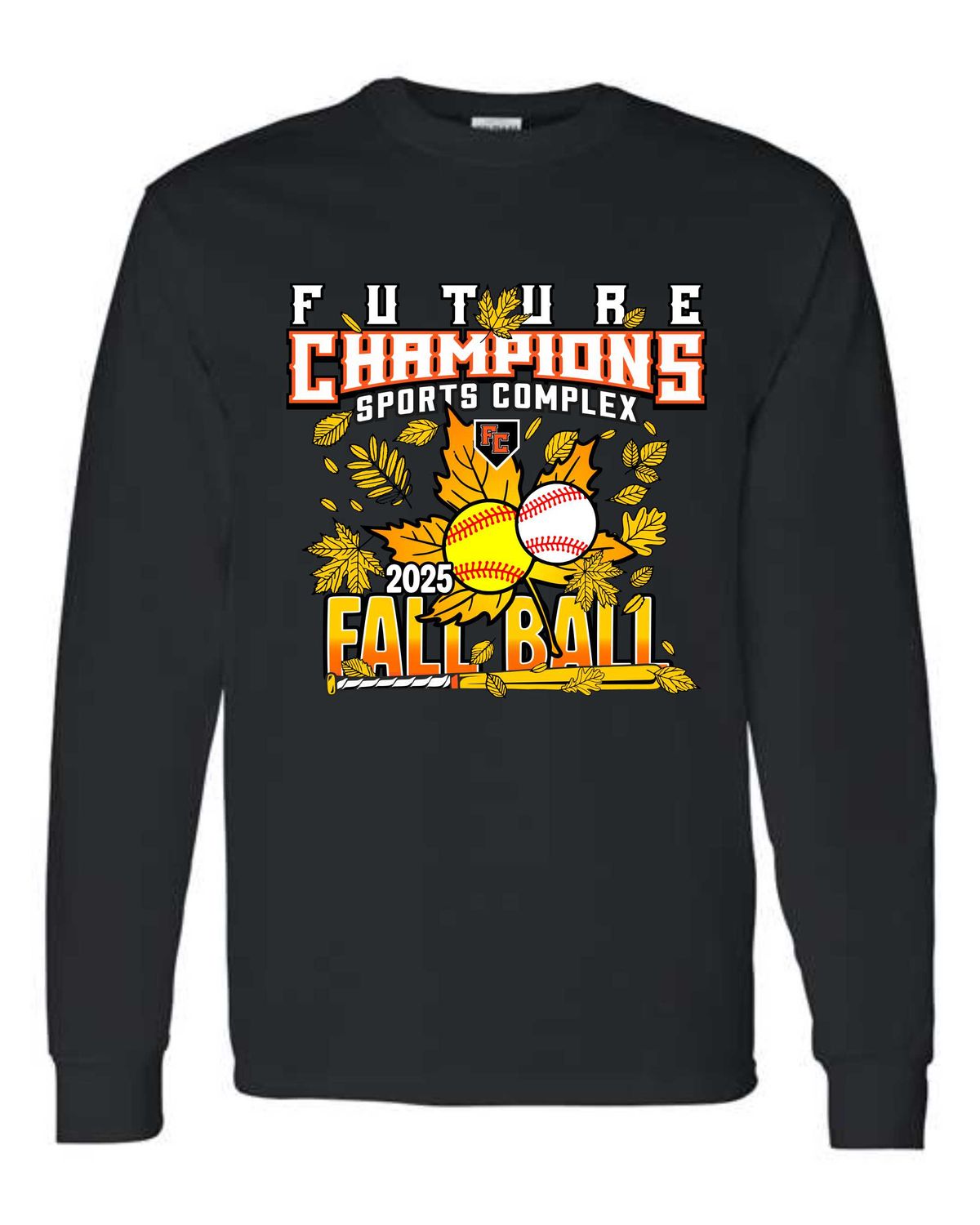 FC FALLBALL-5400 BLACK REGULAR LONG SLEEVE-T (FRONT &amp; BACK PRINT)