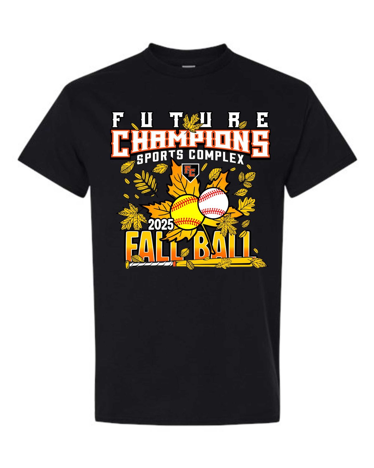 FC FALLBALL-5000 BLACK REGULAR T-SHIRT (FRONT &amp; BACK PRINT)