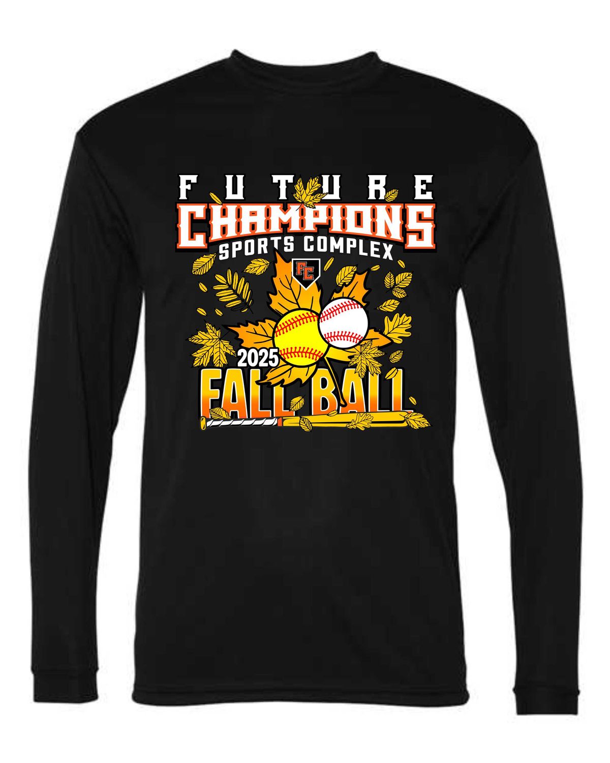 FC FALLBALL-5104 BLACK DRI-FIT LONG SLEEVE-T (FRONT &amp; BACK PRINT)