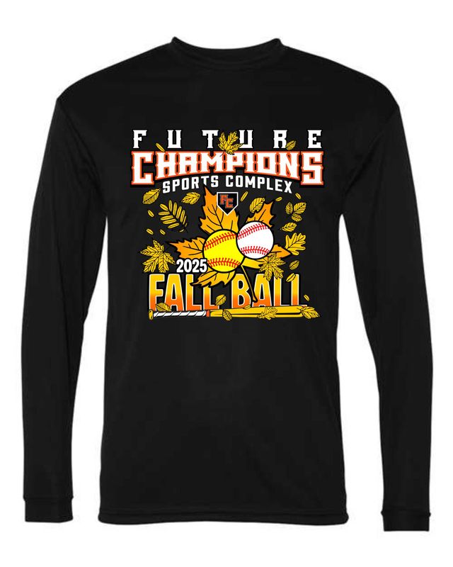 FC FALLBALL-5104 BLACK DRI-FIT LONG SLEEVE-T (FRONT &amp; BACK PRINT)