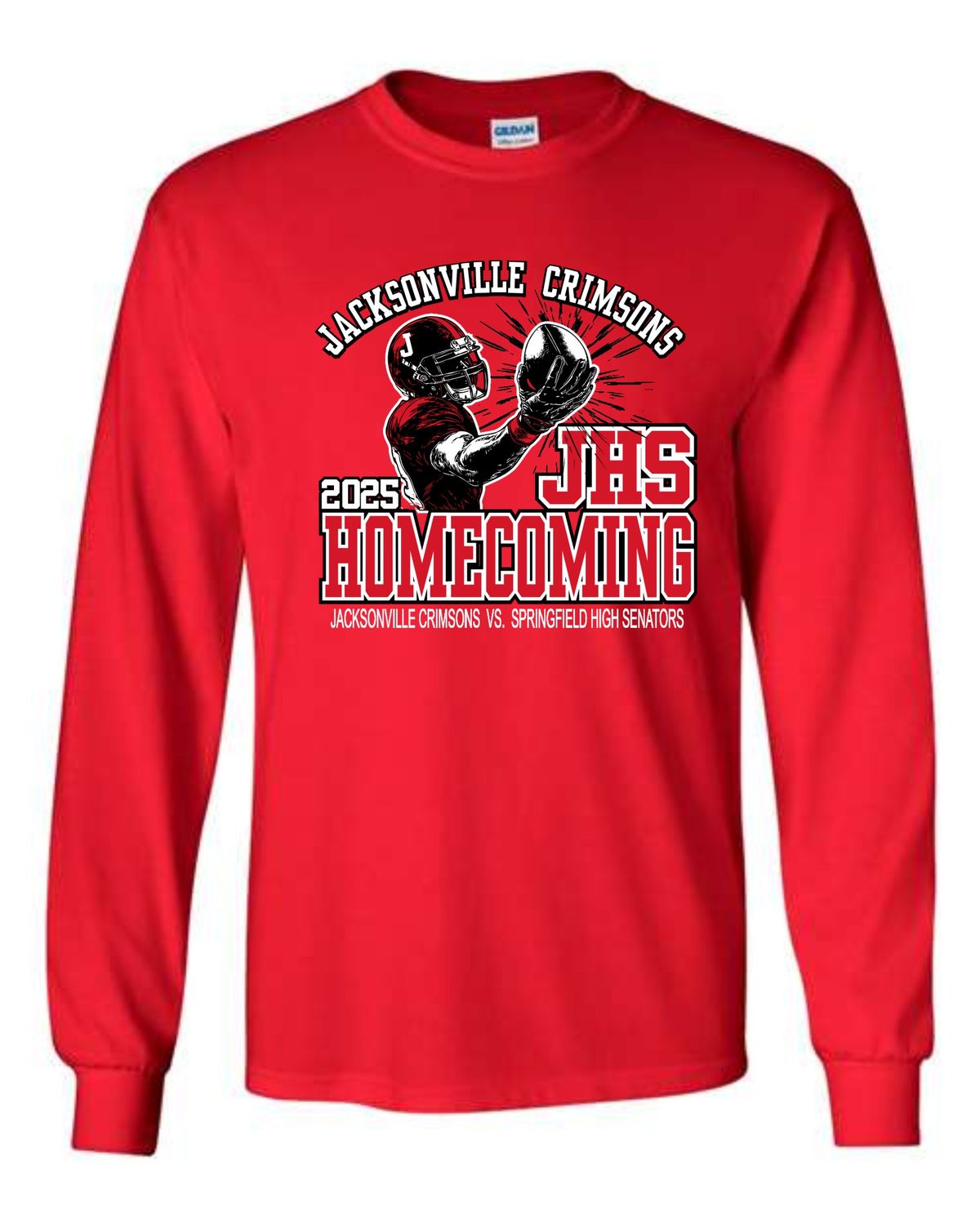 HOMECOMING JHS FOOTBALL-5400 RED LONG SLEEVE-T