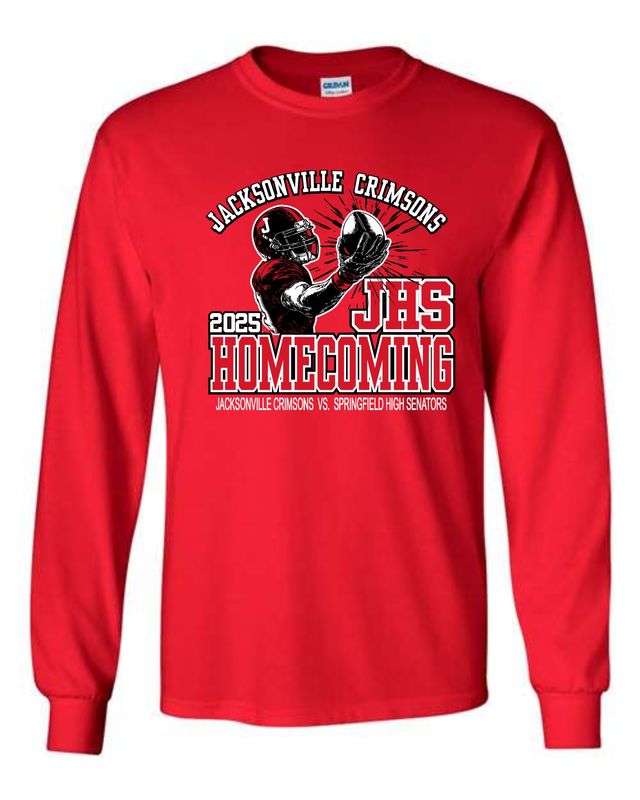 HOMECOMING JHS FOOTBALL-5400 RED LONG SLEEVE-T