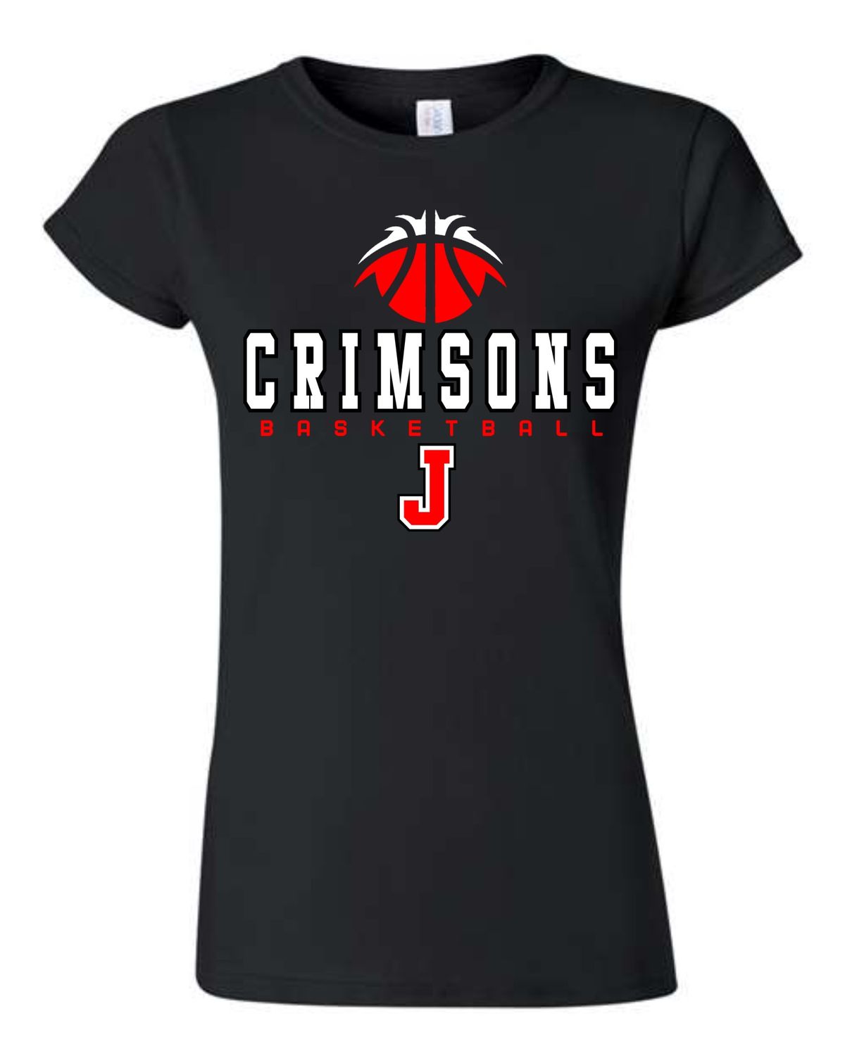 CRIMSONS BASKETBALL-64000L BLACK LADIES SOFT STYLE-T