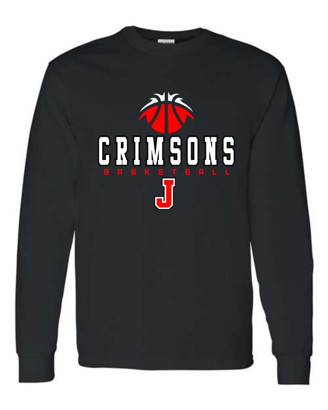 CRIMSONS BASKETBALL-5400 BLACK LONG SLEEVE-T