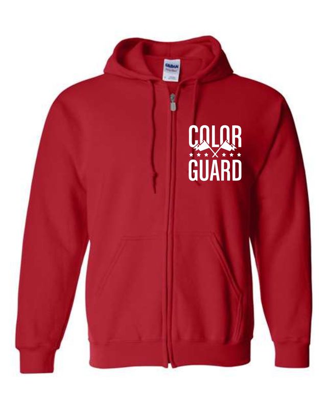 COLORGUARD-18600 RED ZIP-UP HOODIE