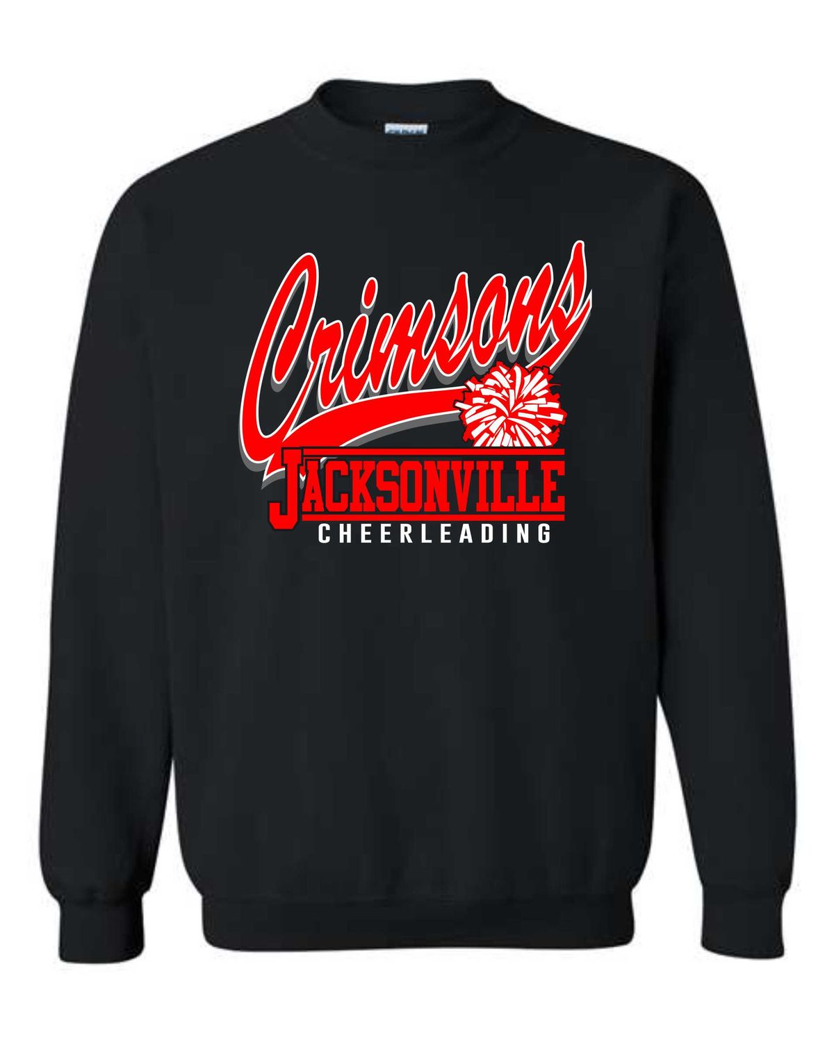 JHS VARSITY CHEER-18000 GILDAN BLACK CREWNECK SWEATSHIRT