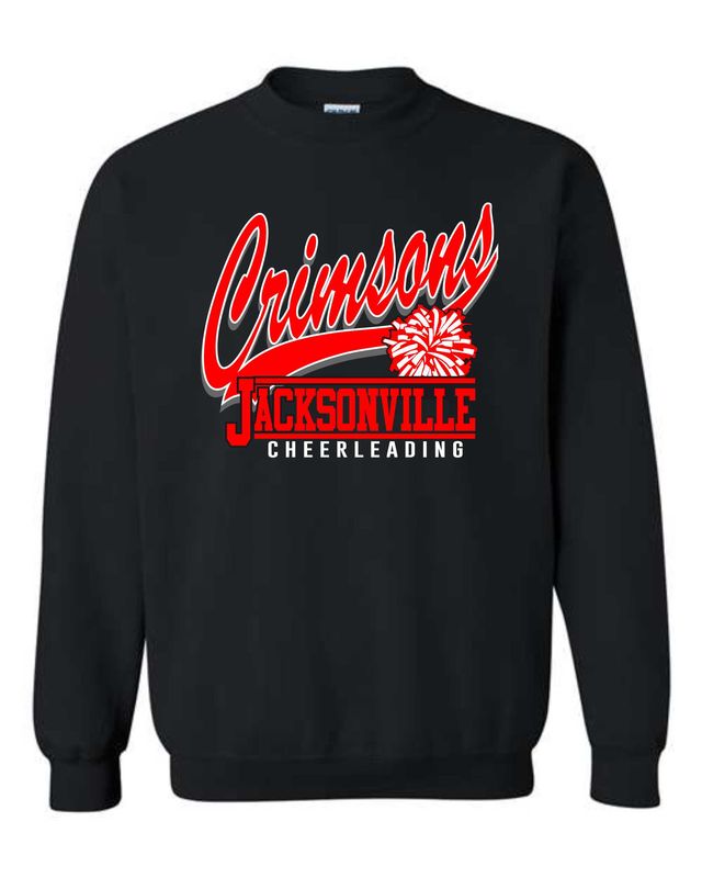 JHS VARSITY CHEER-18000 GILDAN BLACK CREWNECK SWEATSHIRT