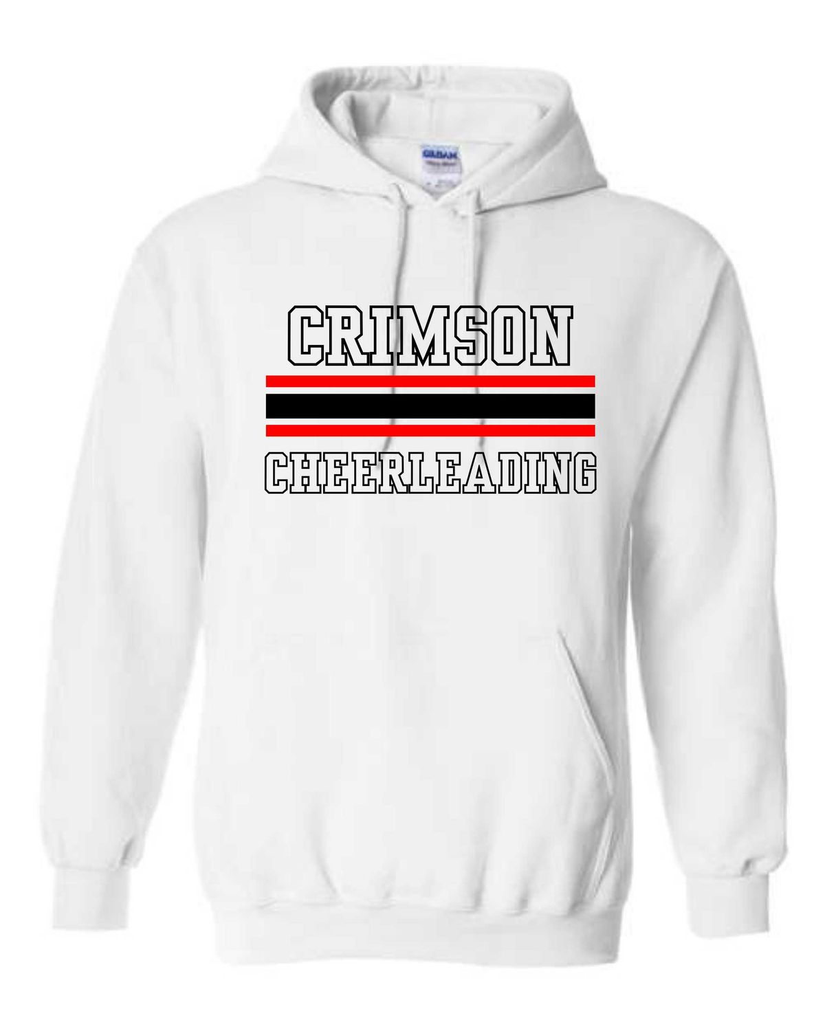 JHS VARSITY CHEER-18500 GILDAN WHITE PULLOVER HOODIE