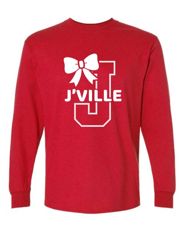 JHS VARSITY CHEER-5400 GILDAN RED LONG SLEEVE-T