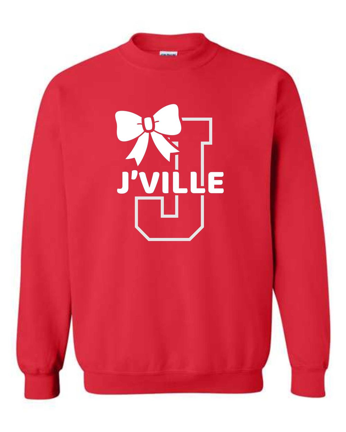 JHS VARSITY CHEER-18000 GILDAN RED CREWNECK SWEATSHIRT
