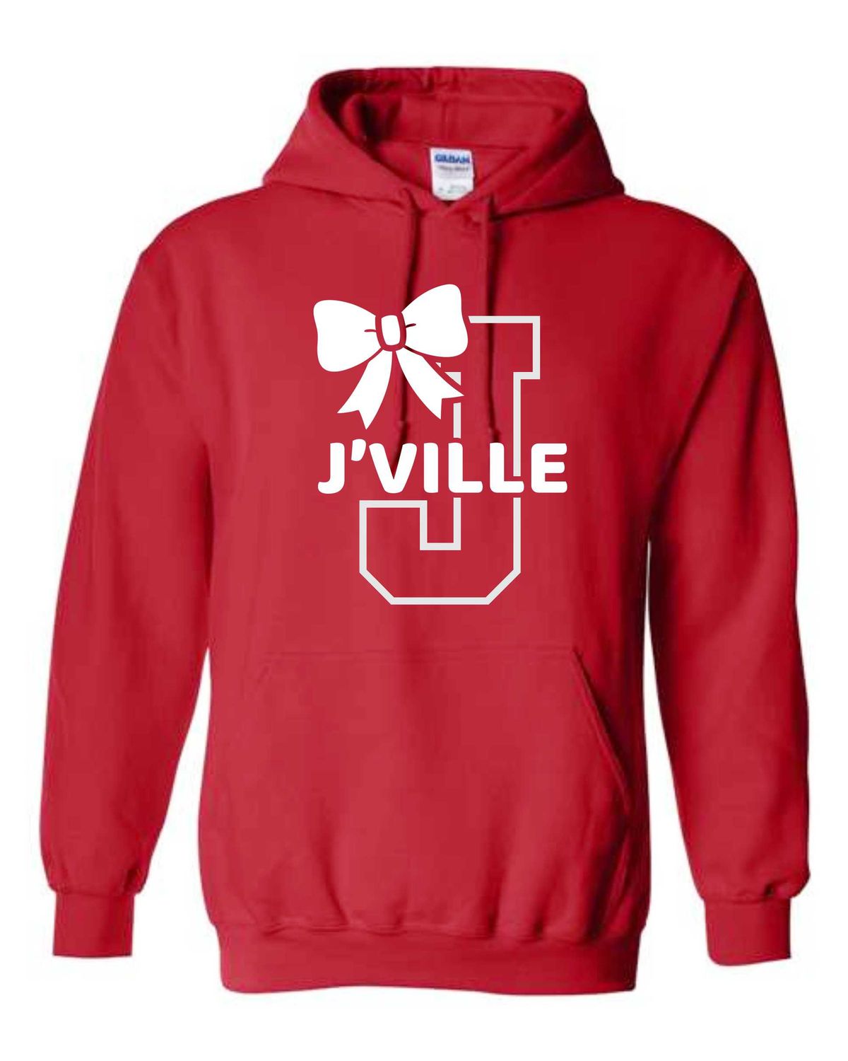 JHS VARSITY CHEER-18500 GILDAN RED PULLOVER HOODIE