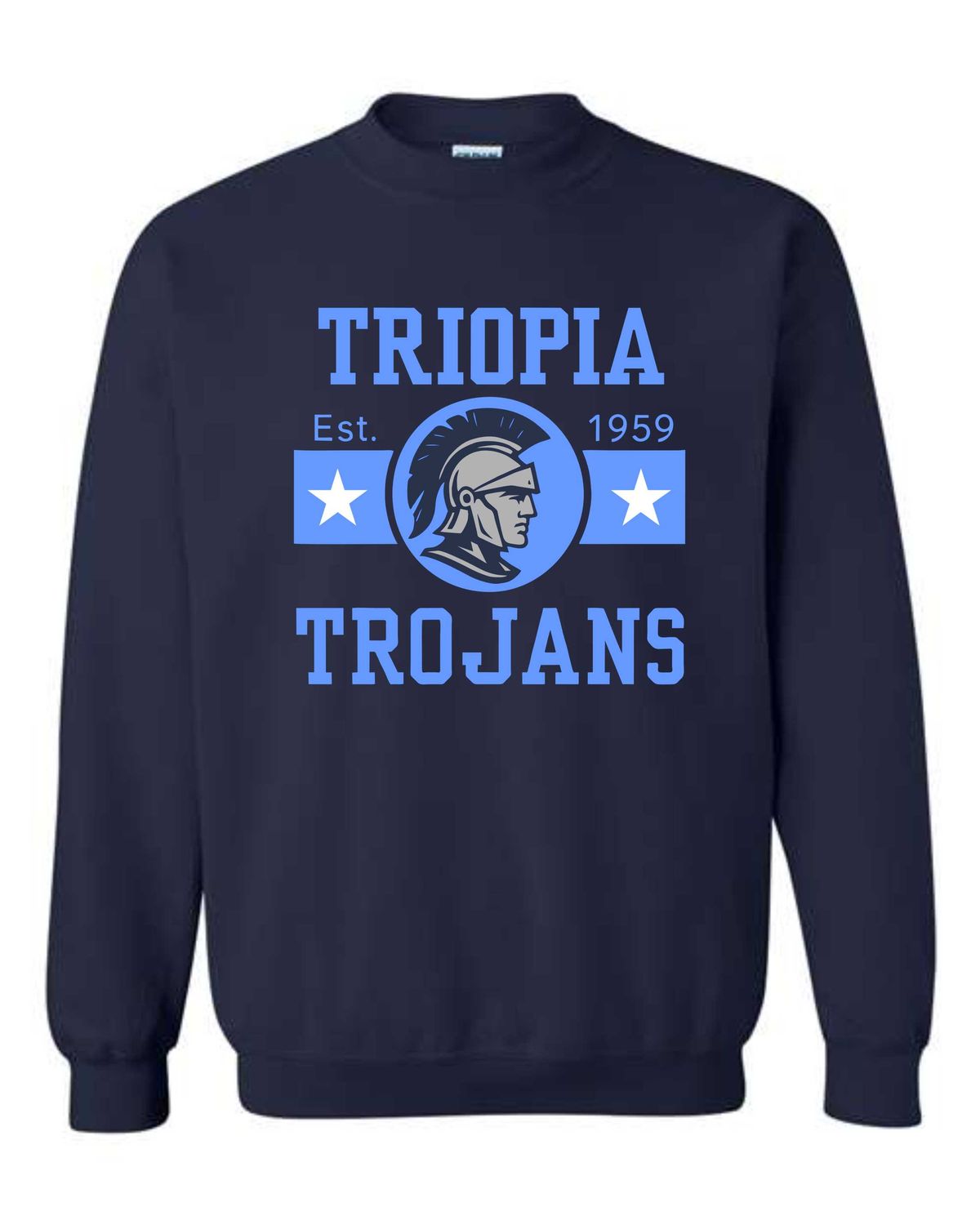 TRIOPIA TROJANS-GILDAN 18000 NAVY CREWNECK SWEATSHIRT