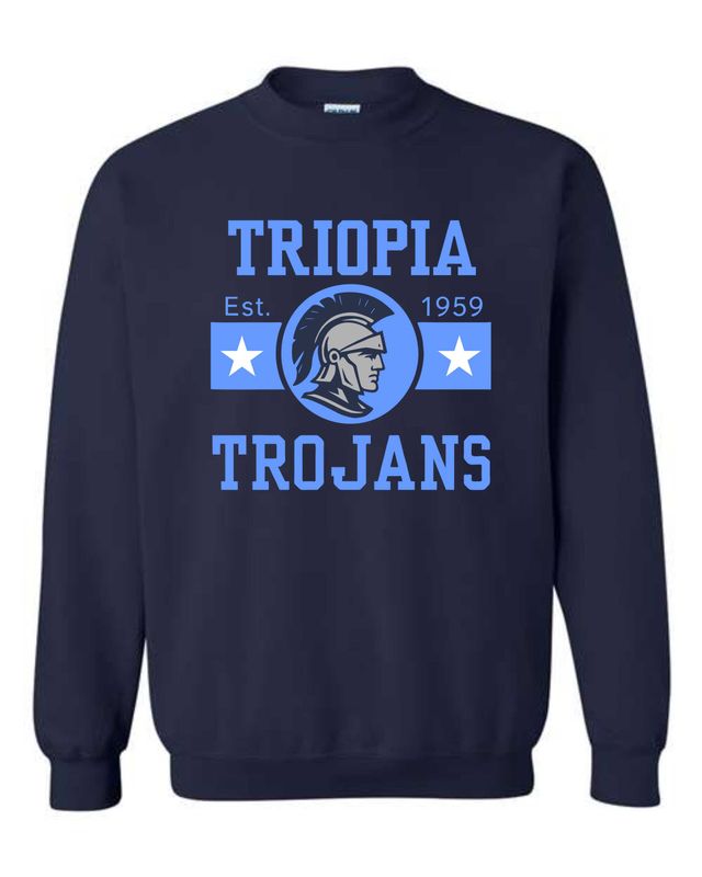 TRIOPIA TROJANS-GILDAN 18000 NAVY CREWNECK SWEATSHIRT