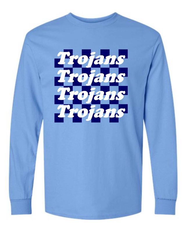 TRIOPIA TROJANS-GILDAN 5400 CAROLINA BLUE LONG SLEEVE-T