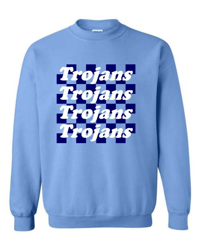 TRIOPIA TROJANS-GILDAN 18000 CAROLINA BLUE CREWNECK SWEATSHIRT
