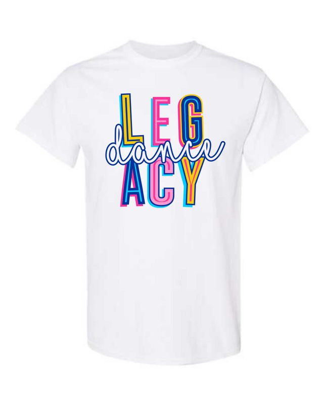 LEGACY DANCE-5000 WHITE GILDAN UNI-SEX T-SHIRT