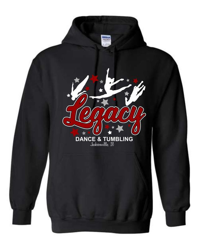 LEGACY DANCE-18500 BLACK GILDAN PULLOVER HOODIE