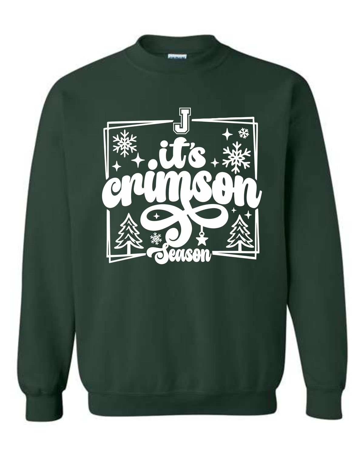 CRIMSON CORNER-18000 GILDAN  FOREST GREEN CREWNECK SWEATSHIRT