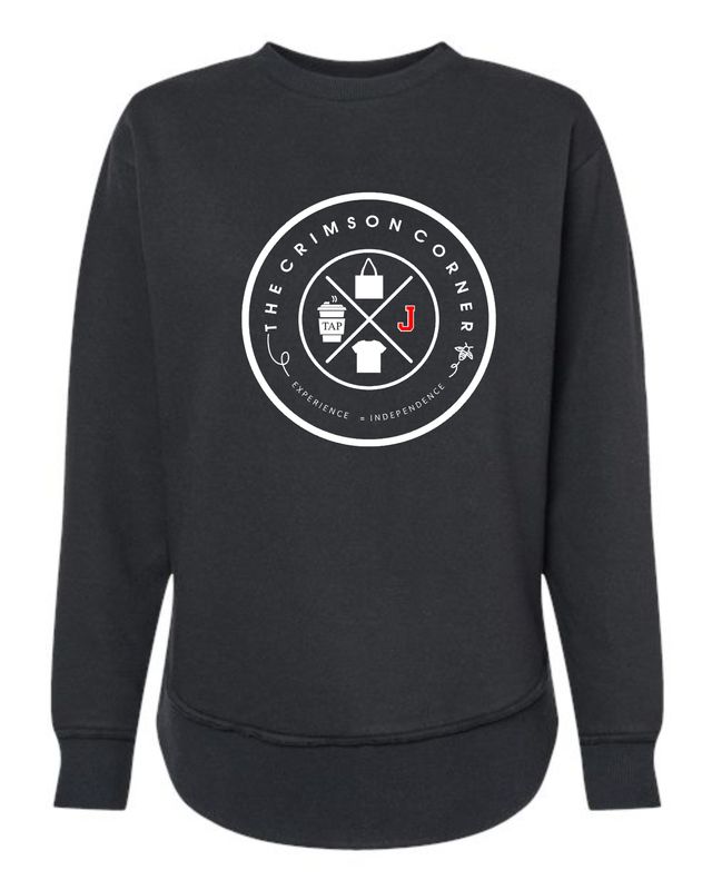 CRIMSON CORNER-3525 LAT BLACK WOMEN&#39;S CREWNECK SWEATSHIRT
