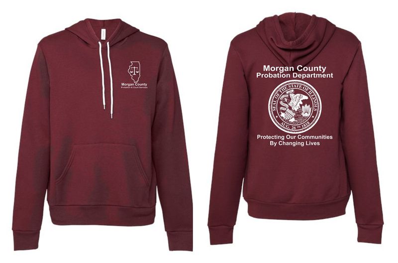 MORGAN COUNTY PROBATION-3719 BELLA-CANVAS MAROON SPONGE FLEECE PULLOVER HOODIE