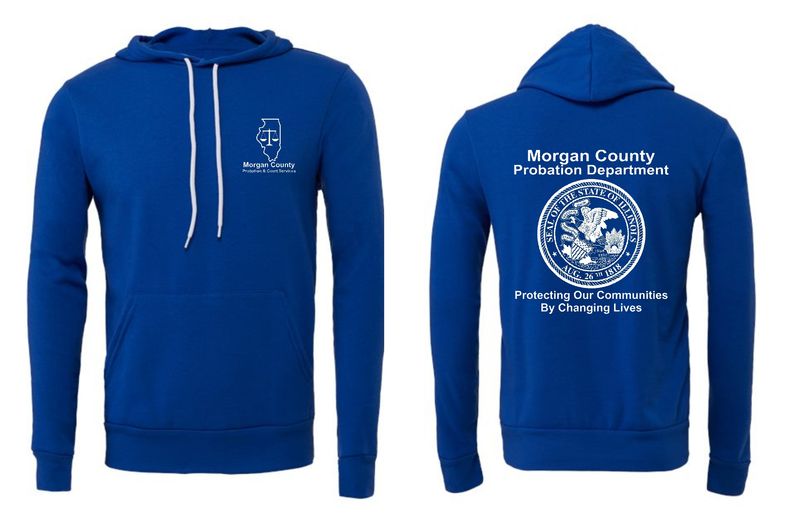 MORGAN COUNTY PROBATION-3719 BELLA-CANVAS TRUE ROYAL SPONGE FLEECE PULLOVER HOODIE