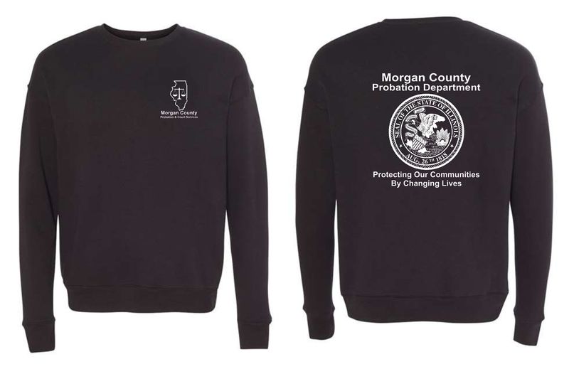 MORGAN COUNTY PROBATION-3945 BELLA-CANVAS BLACK SPONGE FLEECE CREWNECK SWEATSHIRT